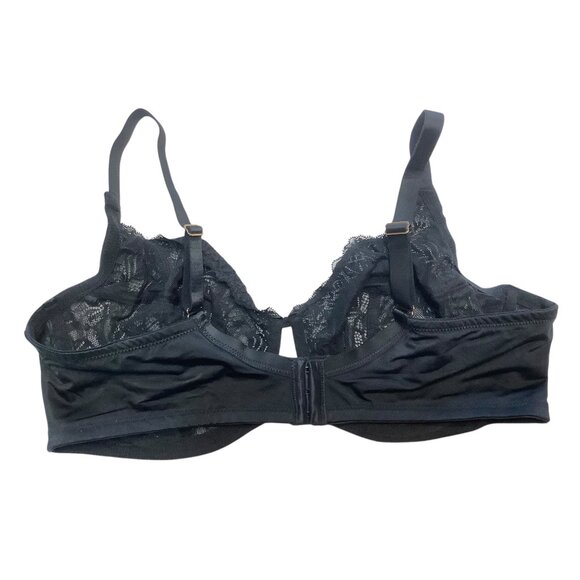 Auden Black Lace Unlined Full Coverage Underwire Bra Women 40DD - Picture 2 of 6